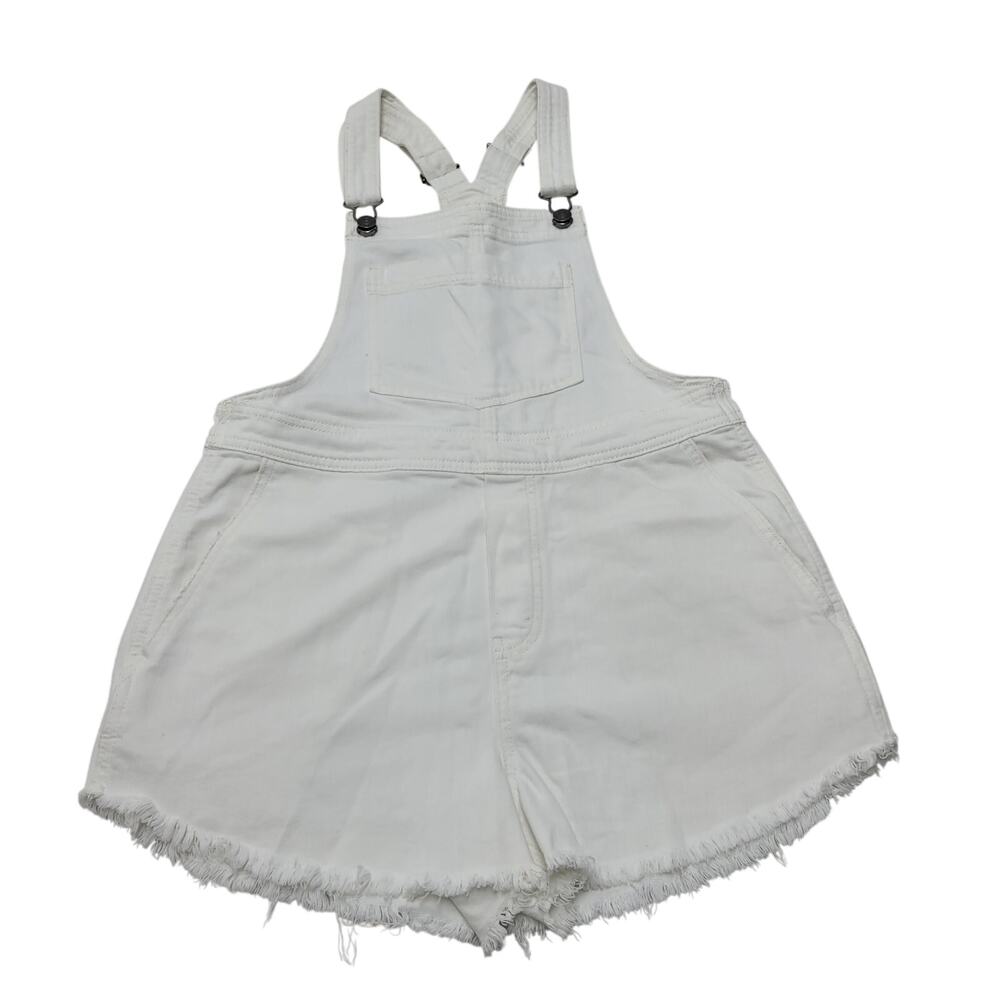 Aerie white Shortalls overall shorts boho fringe small granola girl gorpcore